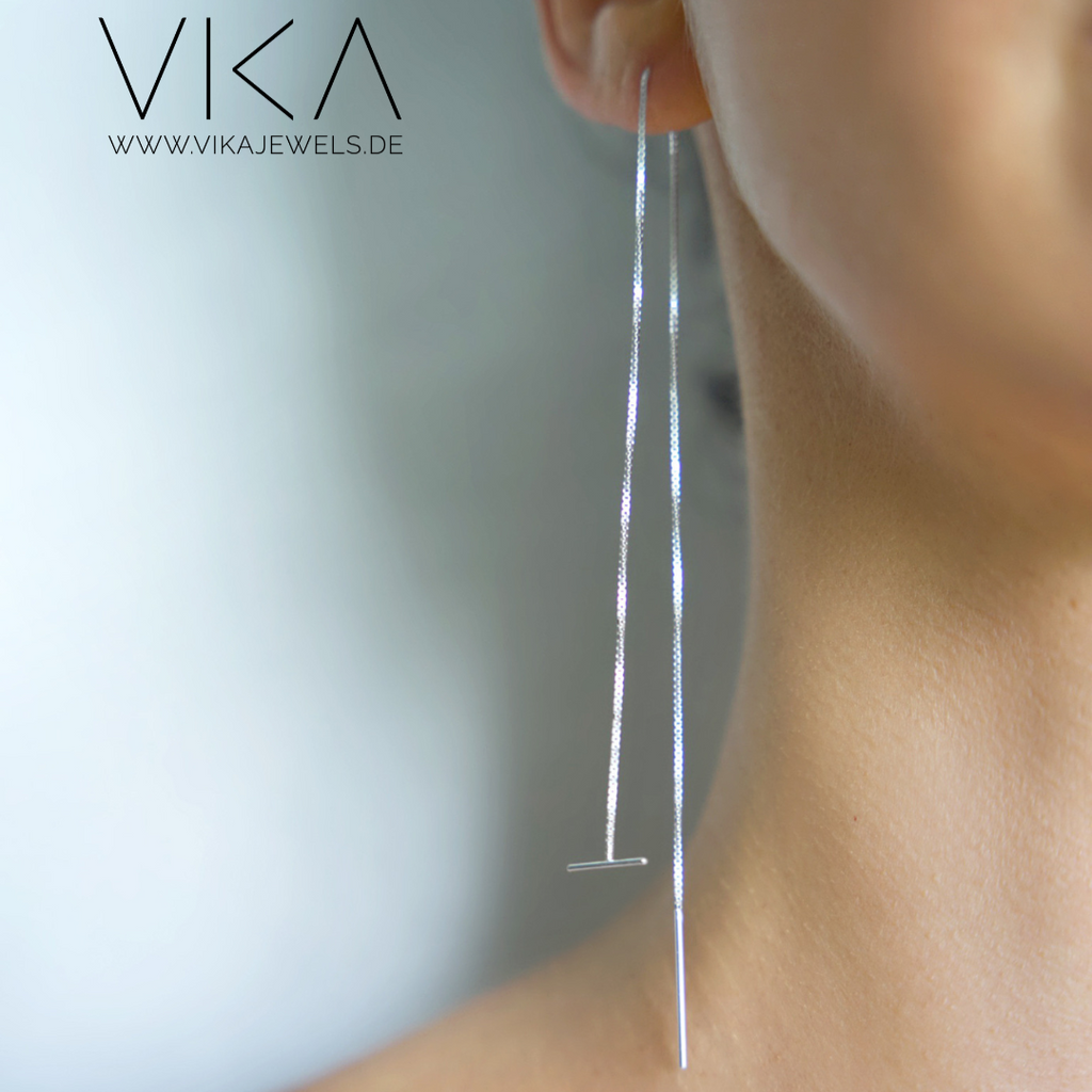 VIKA jewels Thread Faden Earrings Kette Chain Ohrringe Stecker recycled recycling sterling silber silver handmade handgemacht Bali fashion jewels jewelry schmuck 