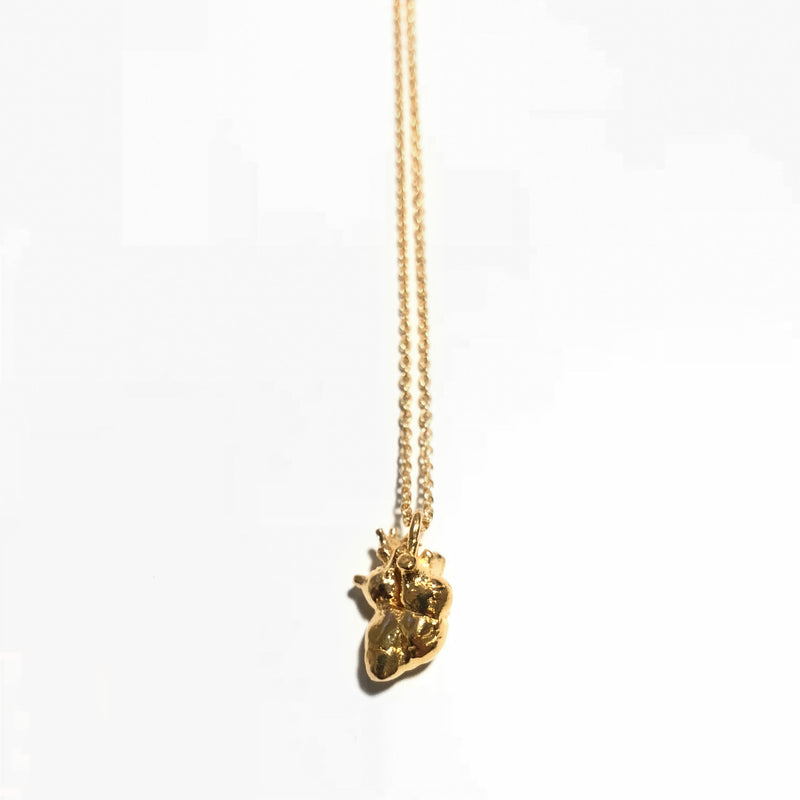 VIKA jewels ONLY LOVE ORGANIC HEART NECKLACE The pendant is a small organic heart 1CM long Timothée chalamet  Hangs on a 40CM or 50CM or 60CM long box chain Handmade in Bali from recycled sterling silver gold plated