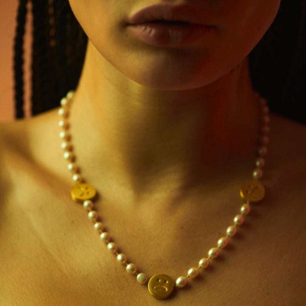 SMILEY CHOKER vergoldet