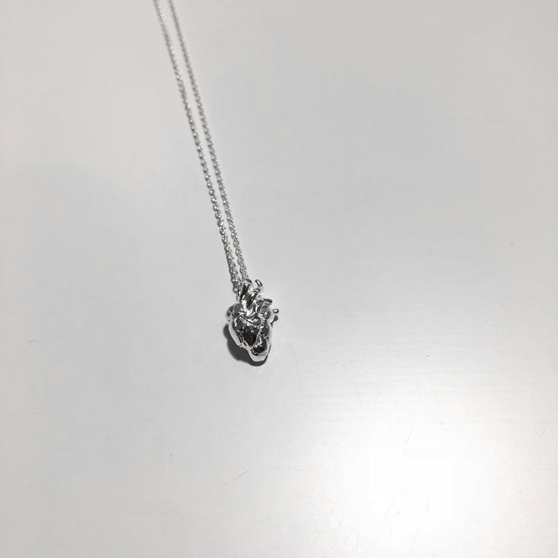 VIKA jewels ONLY LOVE ORGANIC HEART NECKLACE The pendant is a small organic heart 1CM long Timothée chalamet  Hangs on a 40CM or 50CM or 60CM long box chain Handmade in Bali from recycled sterling silver