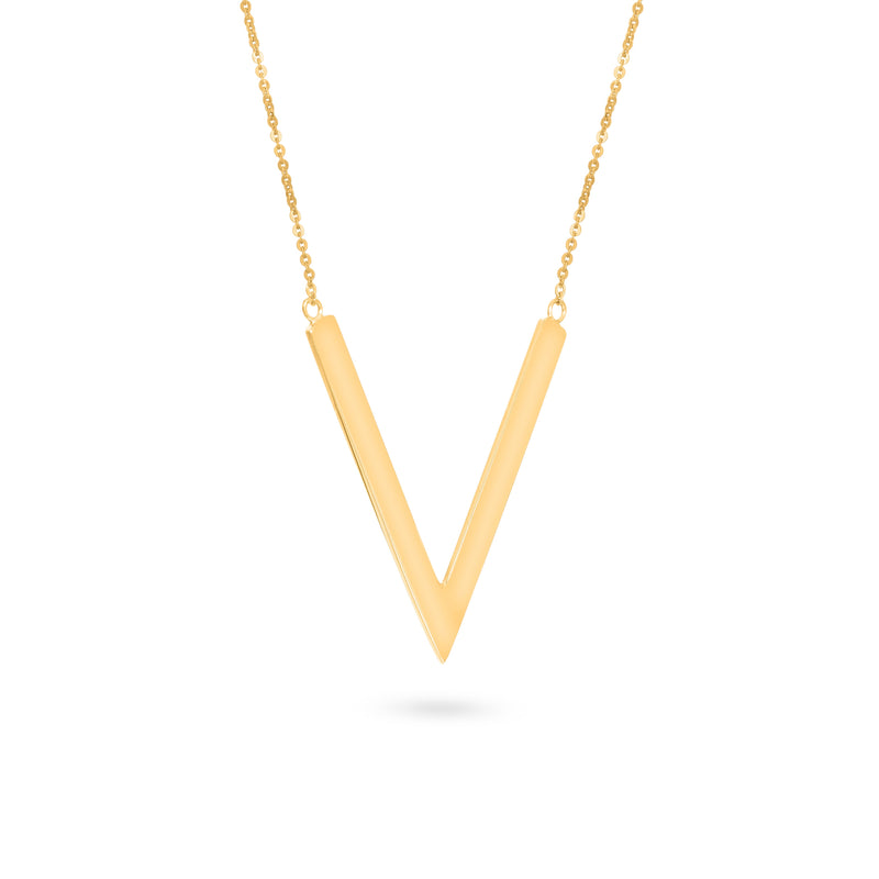 VIKA jewels V necklace gold plated vergoldet 18 karat carat recycled sterling silver silber pendant chain handmade 
